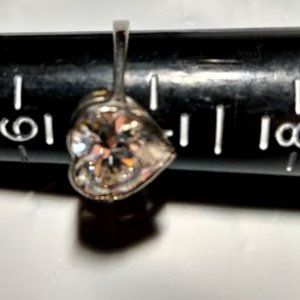 Sterling silver clear stone heart ring